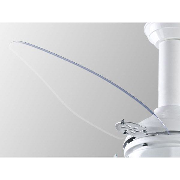 Ventilador De Teto Quartzo Branco Pás Transparente Loren Sid 127V
