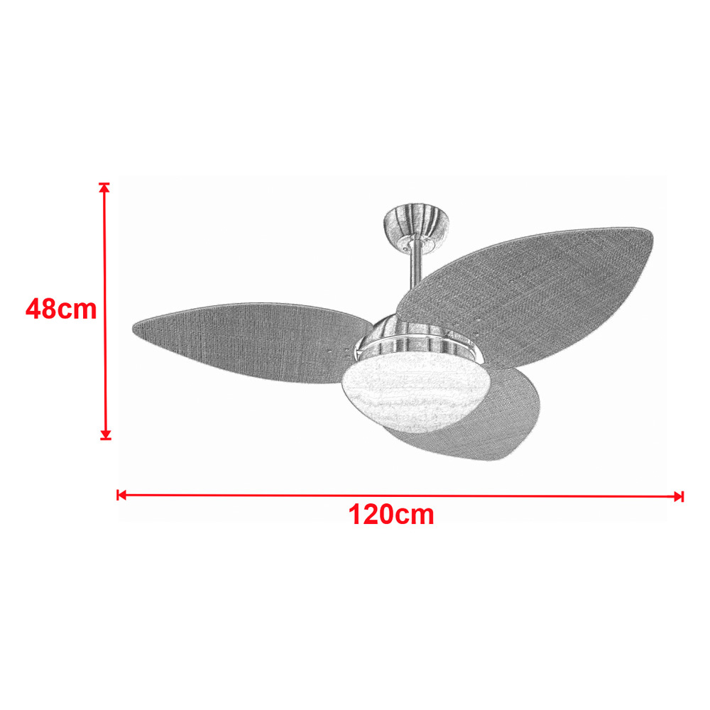 Ventilador de Teto Volare Bronze VD42 Dunamis S3 3 Pás Branco 
