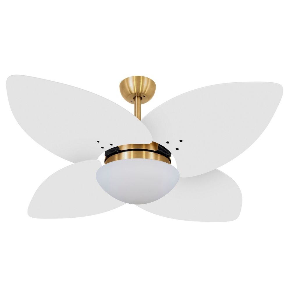Ventilador de Teto Volare Dourado VD42 Dunamis 4 Pás Branco 