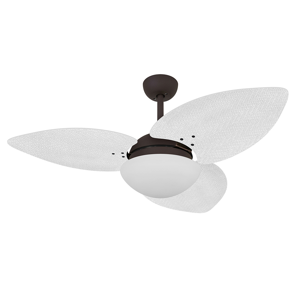 Ventilador de Teto Volare Marrom Texturizado VD42 Dunamis S3 Palmae 3 Pás Branco