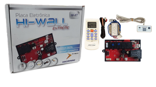 Kit Controle Remoto Placa Eletrônica Universal Para Hi Wall Quente e Frio de 7 a 30.000 - Migrare