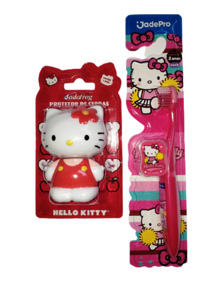 kit 1 Porta Escova e 1 Escova Hello Kitty