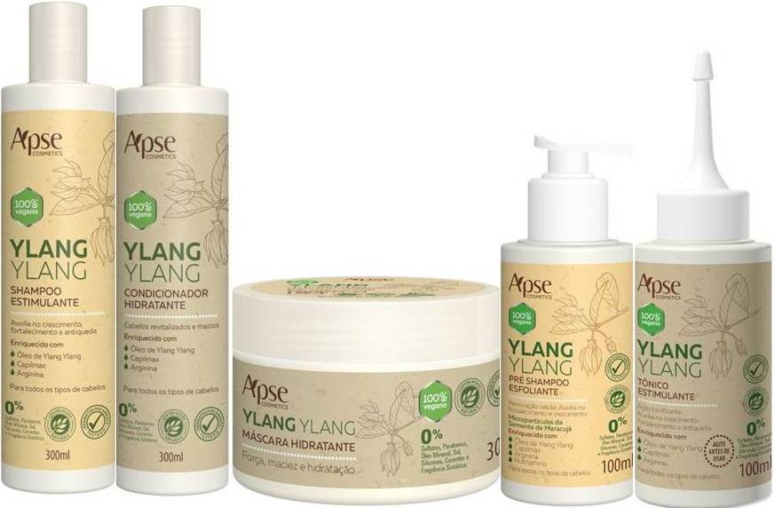 KIT 5 Produtos Ylang Ylang - Apse- 100% VEGANO