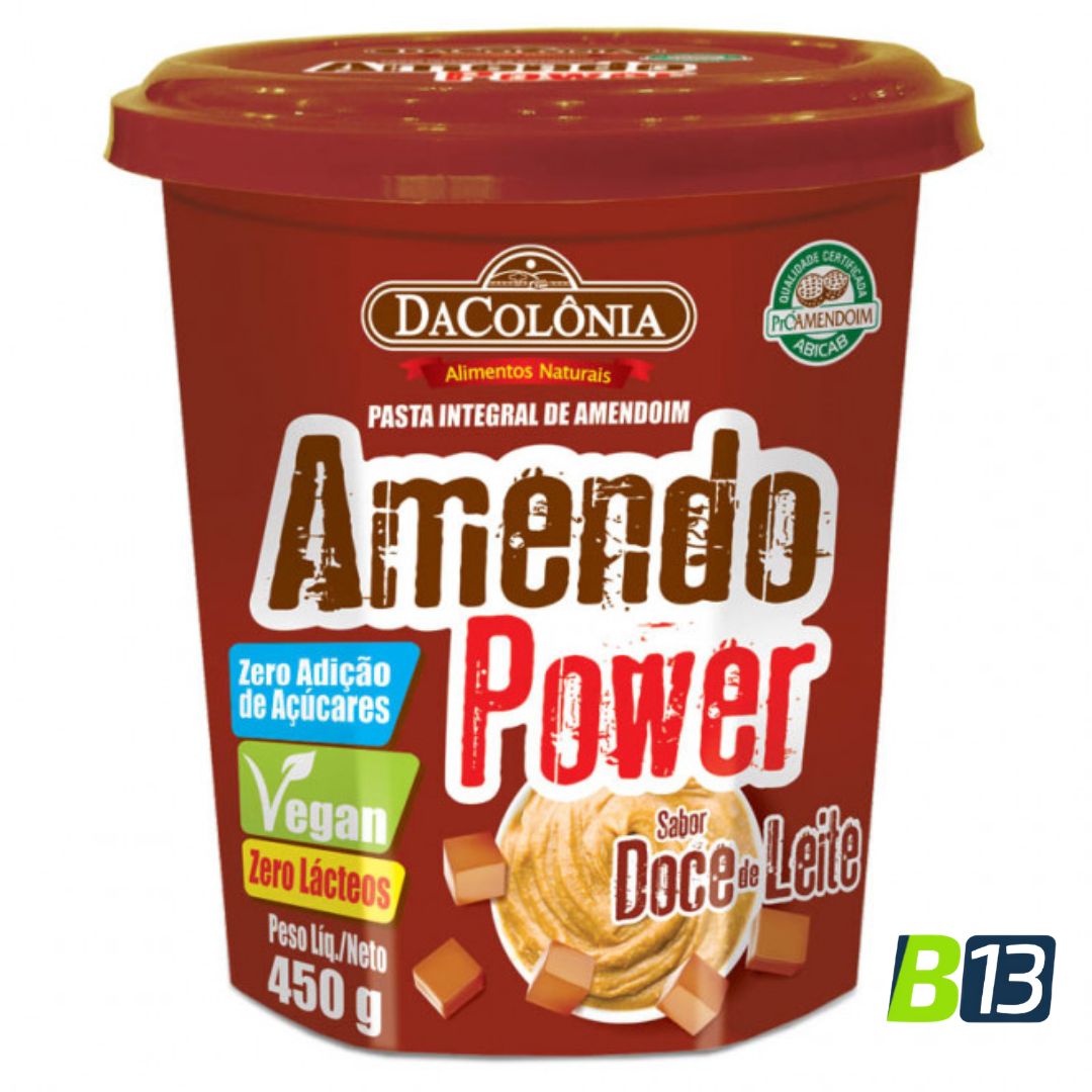 Pasta de Amendoim Amendo Power com Doce de Leite Vegano 450g - DaColônia