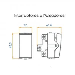 Módulo Tecla Interruptor Simples- 10A - Branco - Linha B3 - Margirius