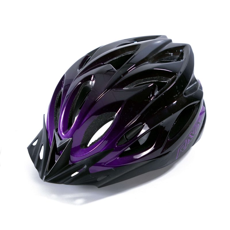 Capacete Bike Rava Space 3 Brilho Com Regulagem Preto/Violet