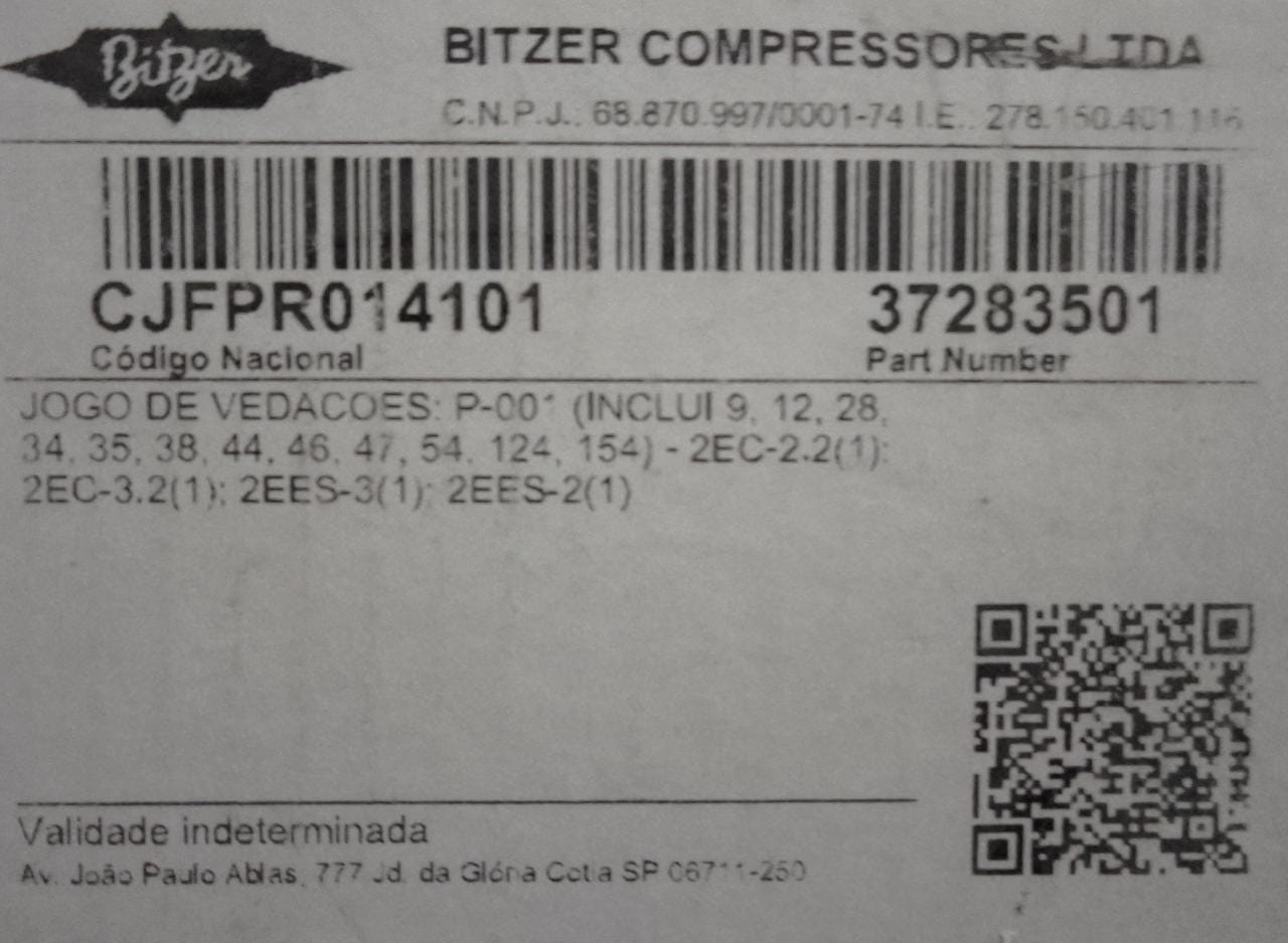 BITZER - CJ GUARNIÇOES - 2EC/2EE-S - CJFPR014101