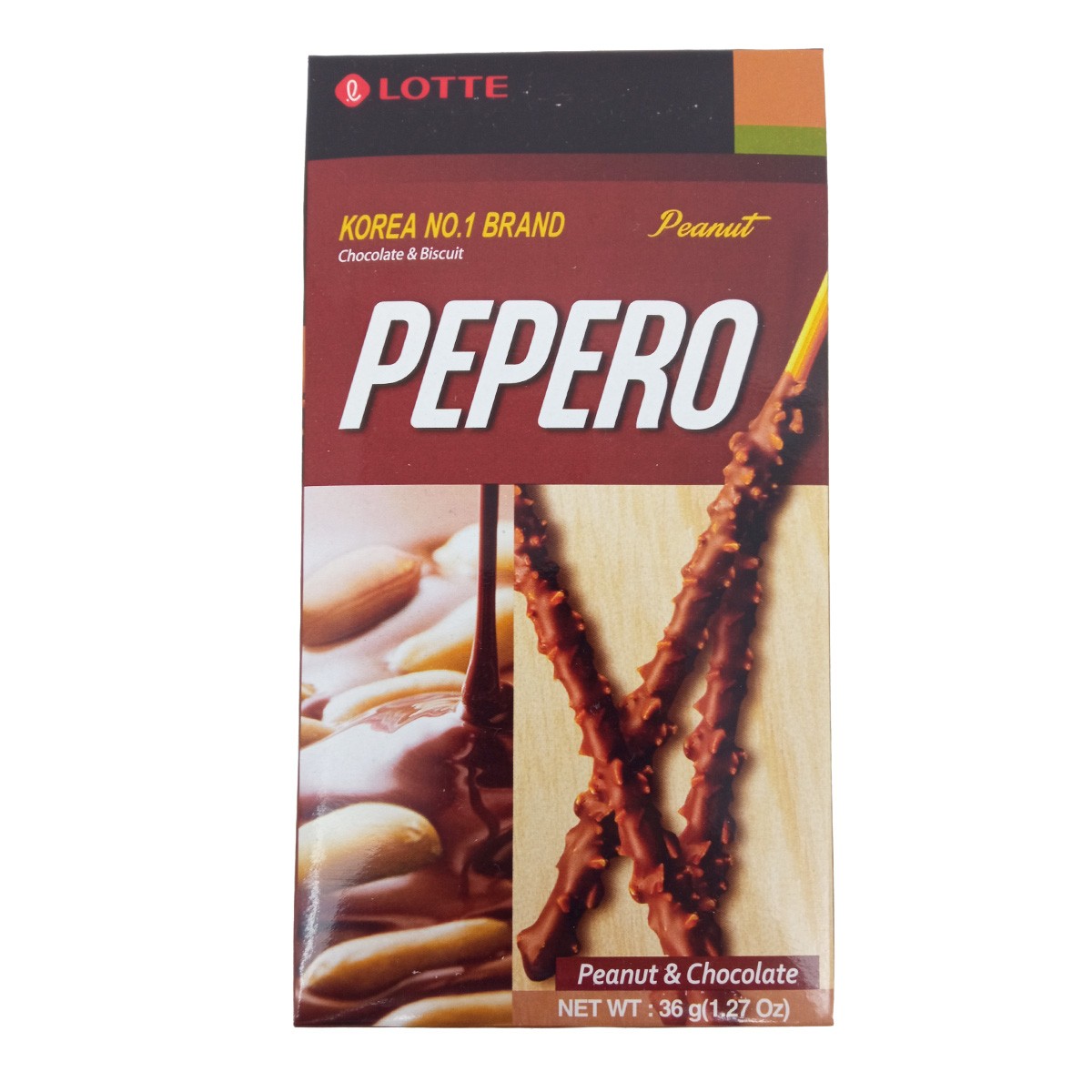 Palito de Chocolate e Amendoim Pepero 36g - Lotte