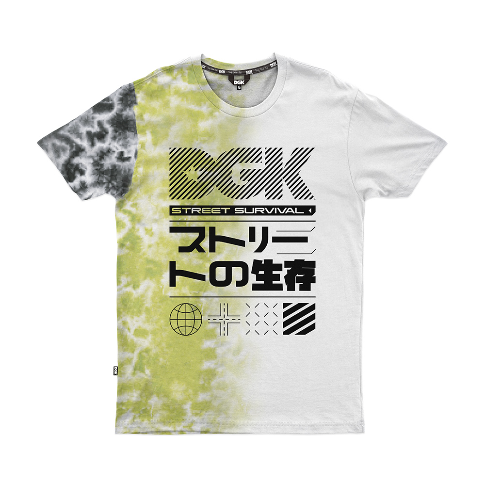 Camiseta DGK Street Survival Wash - Tie Dye Amarelo/Branco