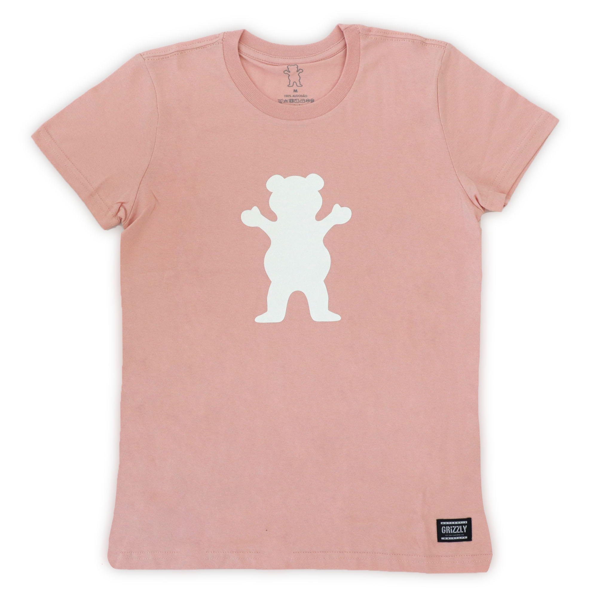 Camiseta Feminina Grizzly Og Bear - Rosa/Branco
