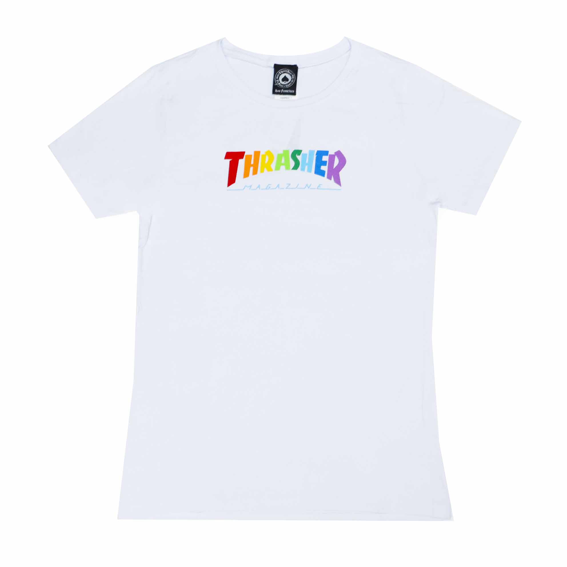 Camiseta Feminina Thrasher Magazine Rainbow Mag - Branco