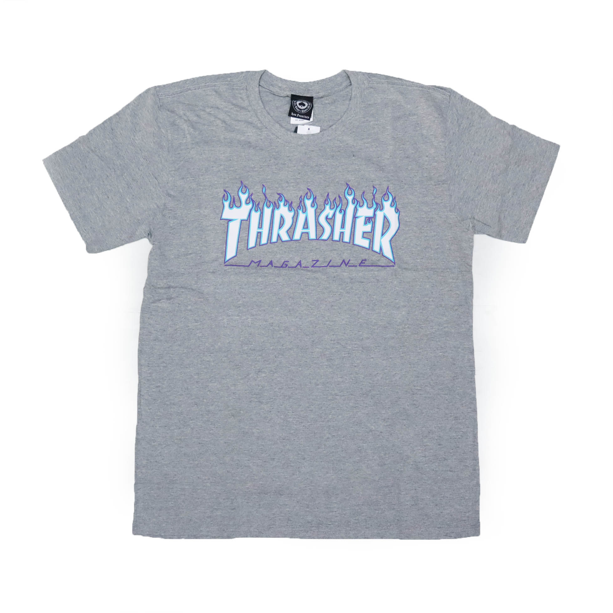 Camiseta Thrasher Magazine Flame Logo Sky - Cinza Mescla