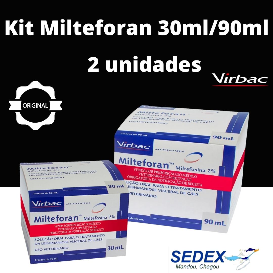 Kit Milteforan 2 Unidades 30ml / 90ml ( Frete Grátis ) Sedex 2 Dias Úteis