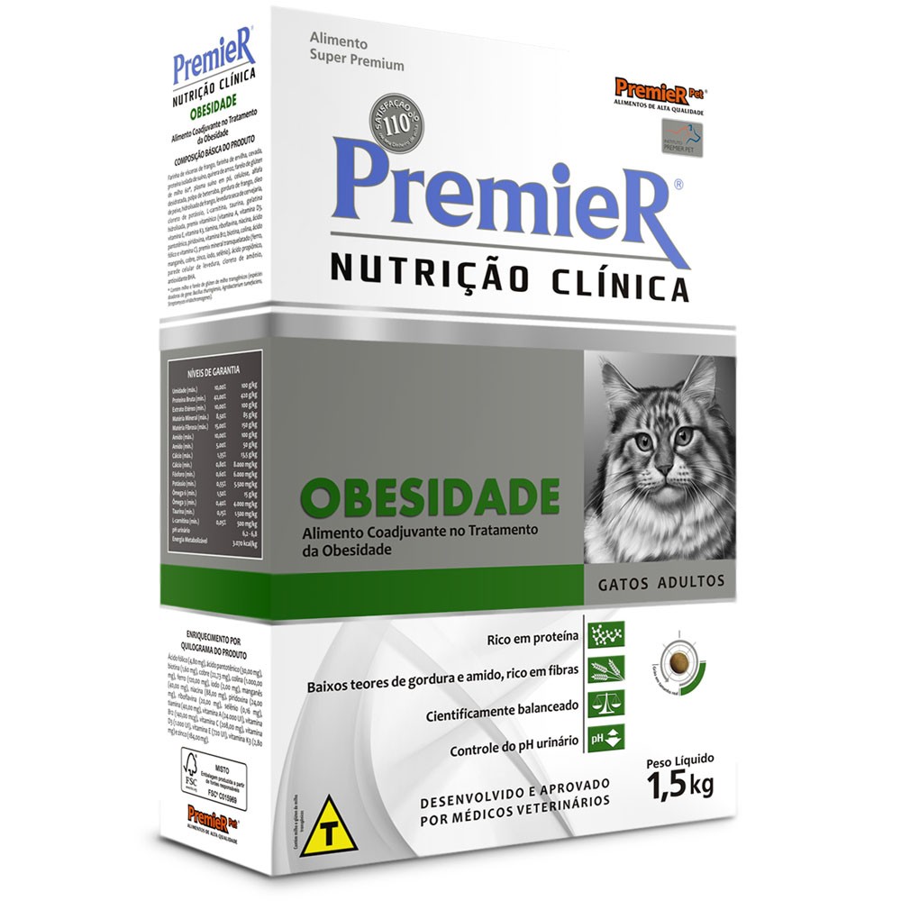 Premier Nutrição Clínica Feline Obesidade 1,5kg