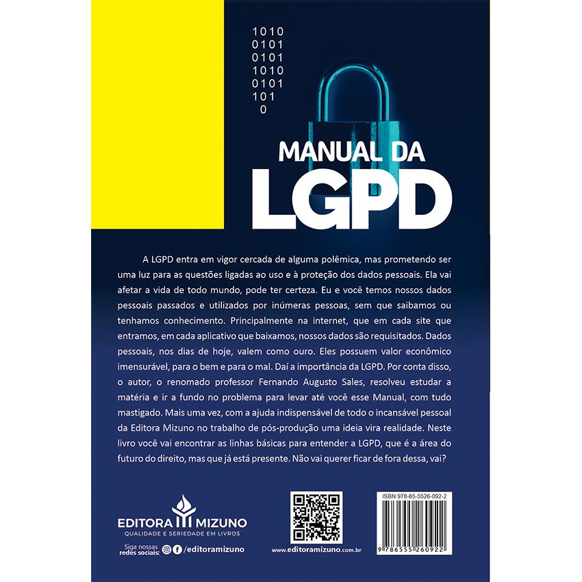 Manual da LGPD - Lei Geral da Proteção de Dados - Lei 13.709/2018 devidamente atualizada com a Lei 13.853/2019