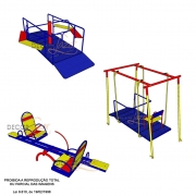 Promoçao 2 - Playground Adaptado Cadeirante 3 Brinquedos
