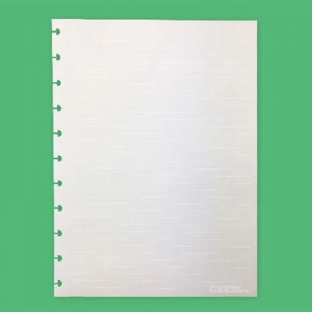Refil Cinza Pauta Branca A5 90g 50 Folhas Caderno Inteligente