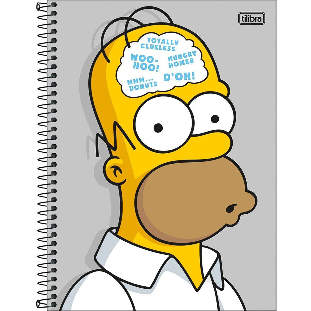 Caderno Universitário 1x1 CD 80 Folhas Simpsons 1 Tilibra
