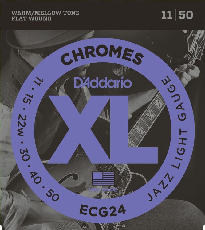 ENCORDOAMENTO GUITTARRA FLAT CHROMES ECG24 011 - DADDARIO