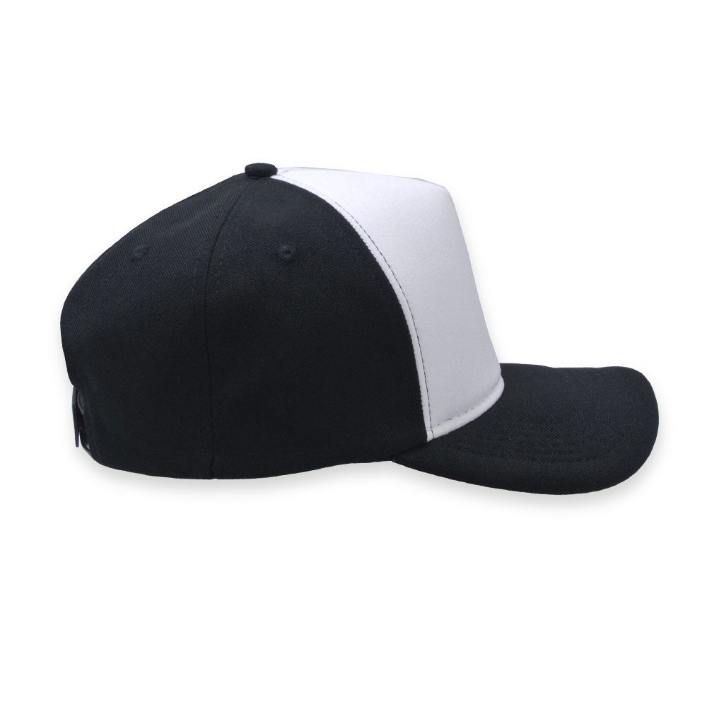 Boné Snapback Aba Curva Classic Hats Preto e Branco