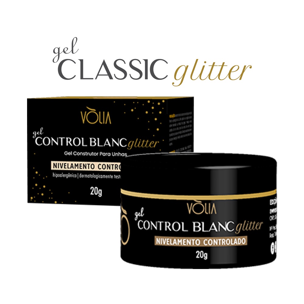 Gel para unhas Classic Glitter Volia - 24g - Frete Grátis