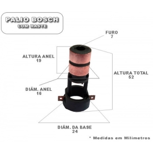 Anel Coletor para Rotor de Alternador Palio Bosch - c/ Haste