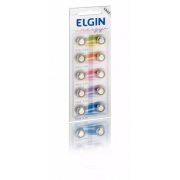 1 Cartela Bateria Lr44 Ag13 Lr1154 Elgin Alcalina (Com10)