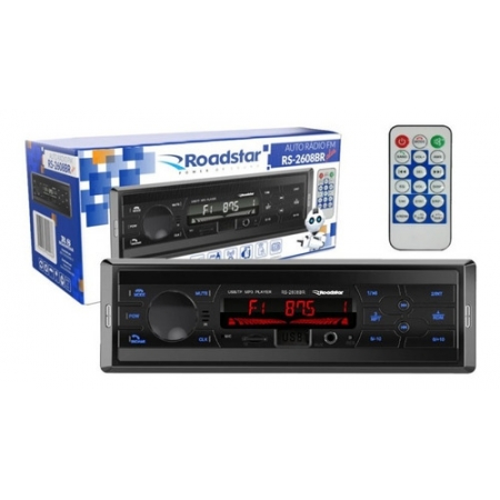 Auto Rádio Fm Rs-2608br Plus Bluetooth Usb Controle Roadstar