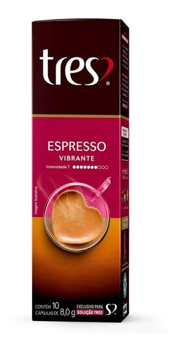 Cápsula Três Corações Café Espresso Vibrante 10 Unidades 80g
