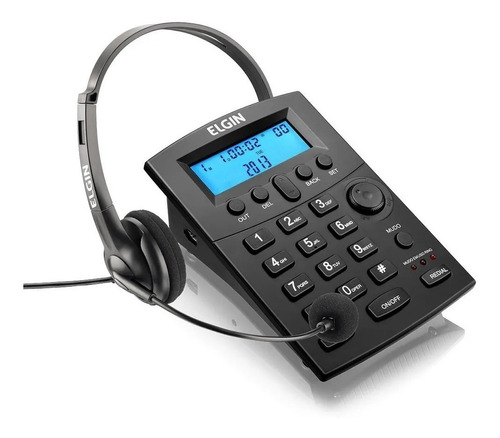Kit C 2 Telefone Headset Com Identificador Chamadas Hst-8000