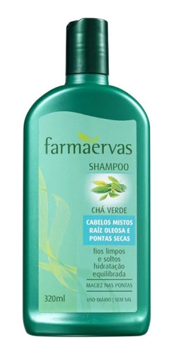 Shampoo Chá Verde Cabelo Misto Hidratação Farmaervas 320ml