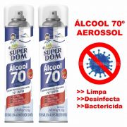 ÁLCOOL 70º SPRAY AEROSSOL 300ML - DESINFETANTE BACTERICIDA - 2 UNIDADES