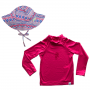 Kit Praia Ecoeplay Camiseta Pink e Chapéu Geométrico