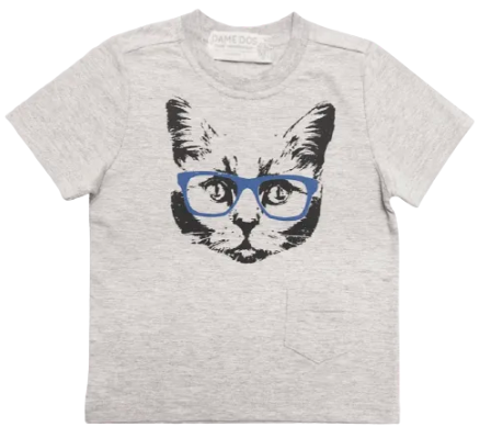 Camiseta Gato de Óculos Dame Dos Mescla