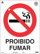 Sinalização Certificada de Proibido Fumar P1 15x20cm - PVC 2mm