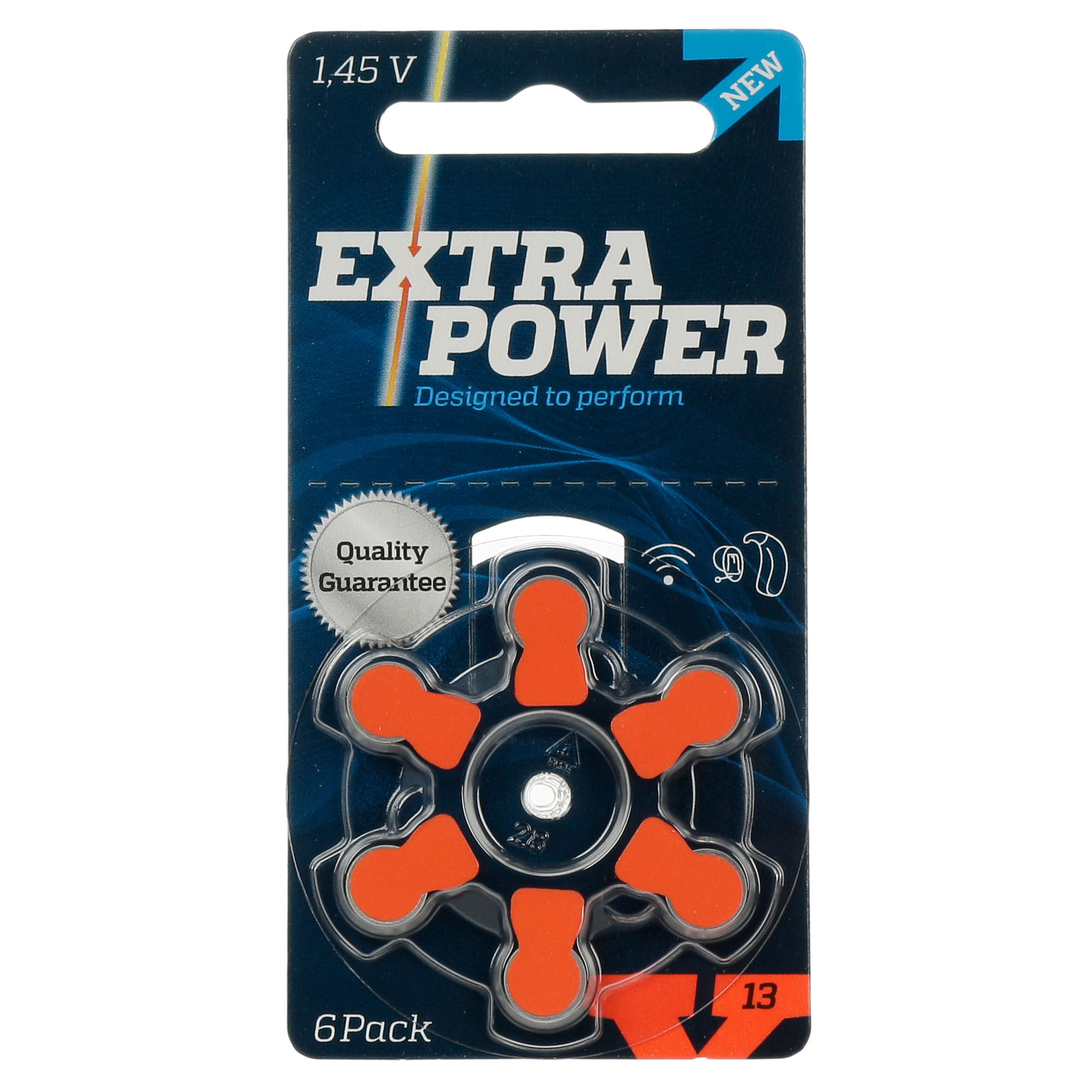 ExtraPower 13 / PR48 - 1 Cartela - 6 Baterias para Aparelho Auditivo - SONORA