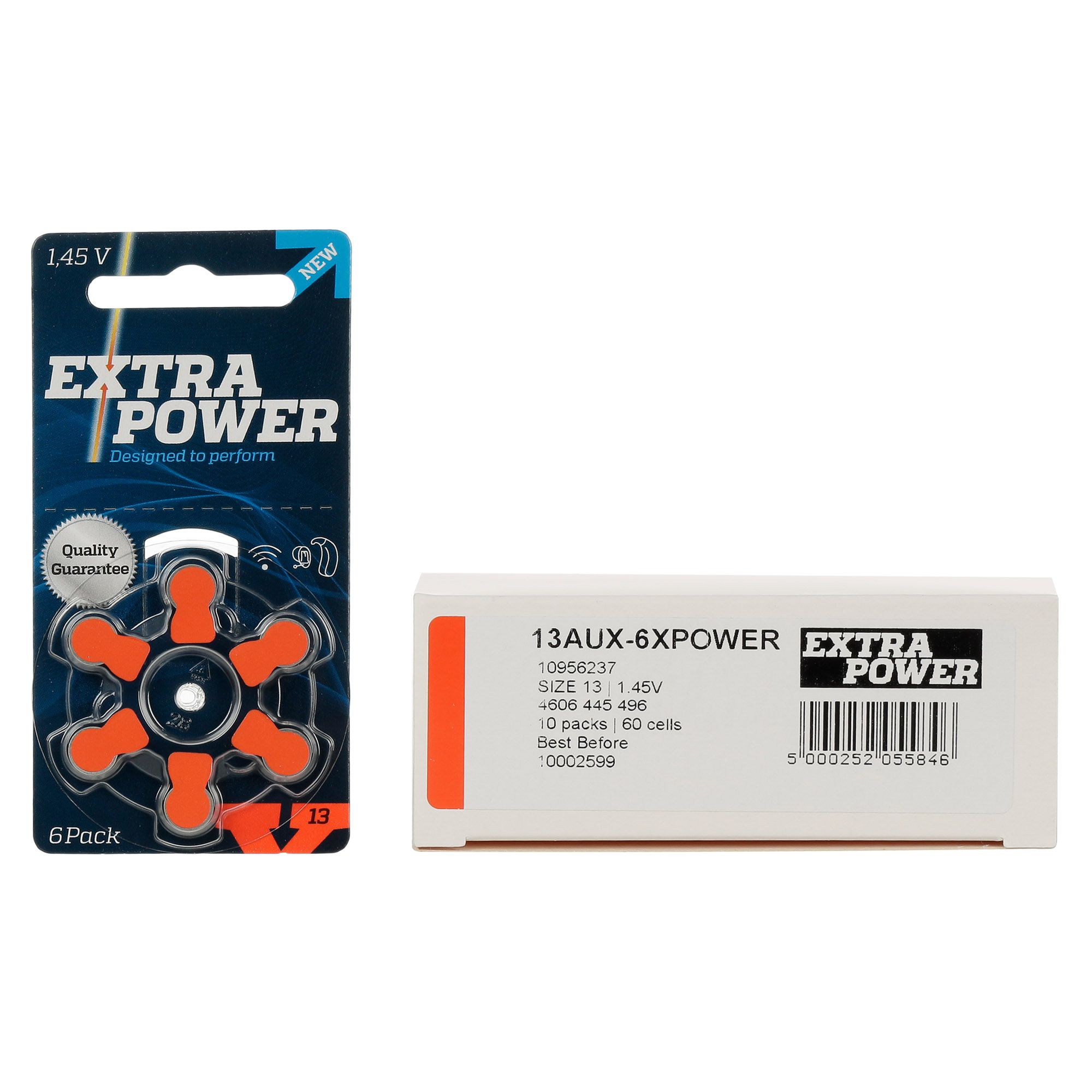 ExtraPower A13 / PR48 - 10 Cartelas - 60 Baterias para Aparelho Auditivo