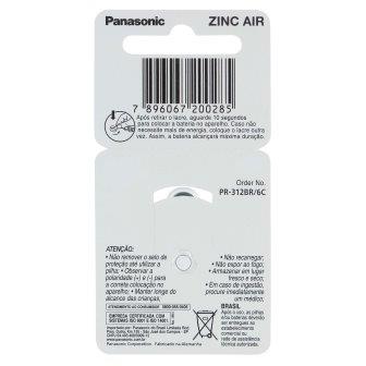 Panasonic PR312 / PR41 - 10 Cartelas - 60 Baterias para Aparelho Auditivo  - SONORA