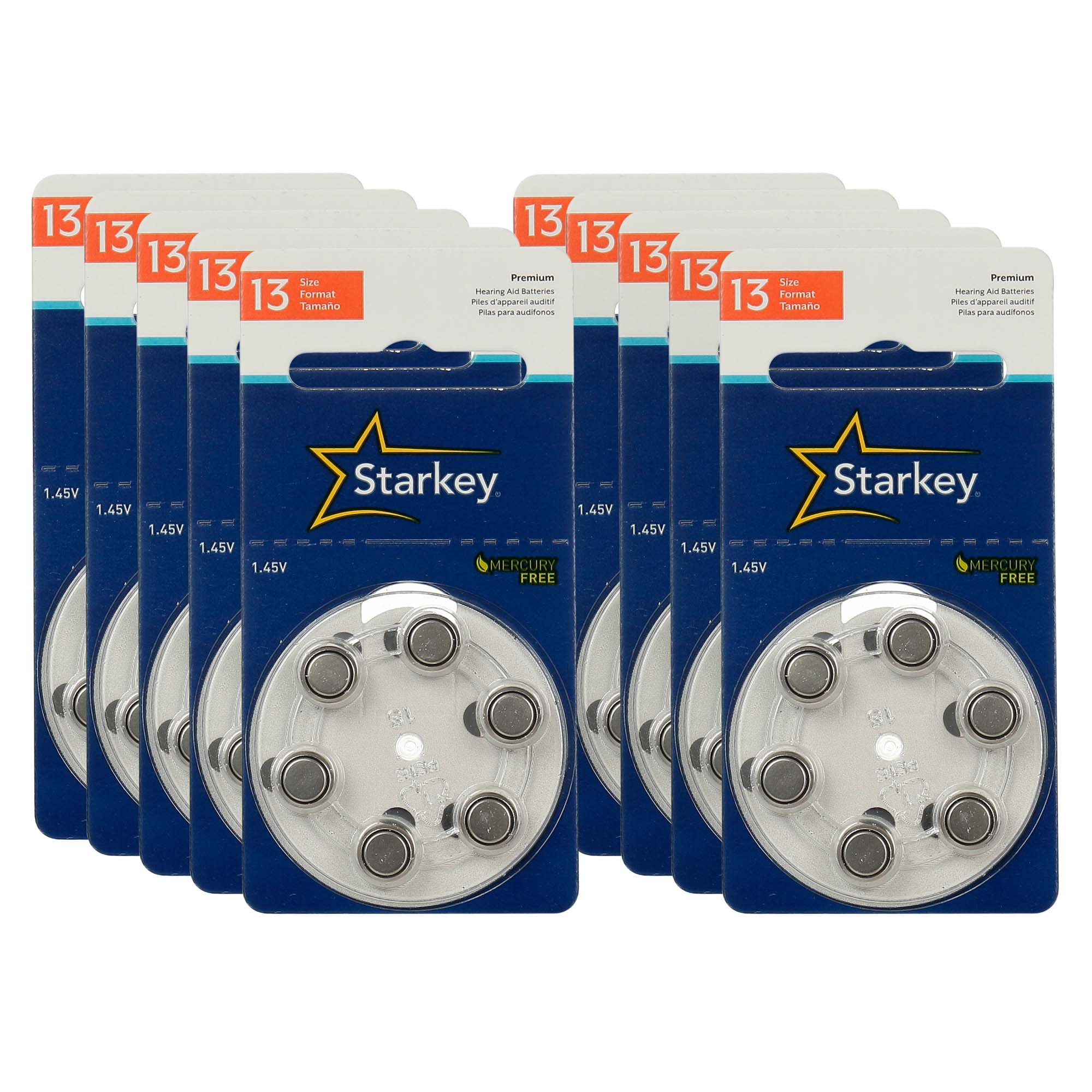 Starkey S13 / PR48 - 10 Cartelas - 60 Baterias para Aparelho Auditivo