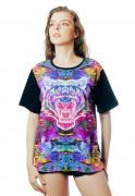 Camiseta ElephunK Estampada Neon Tiger Preta