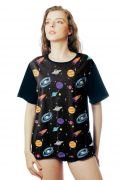 Camiseta Galaxy ElephunK Estampada Universal Universo Preta