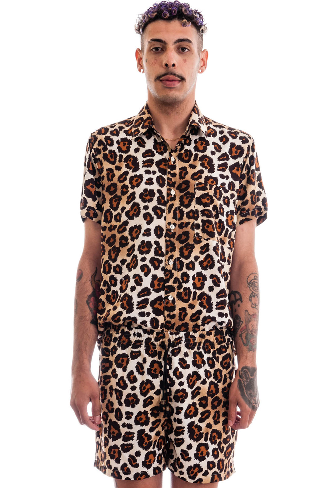 Camisa Oncinha Animal Print Estampada ElephunK Onça Clássica Marrom