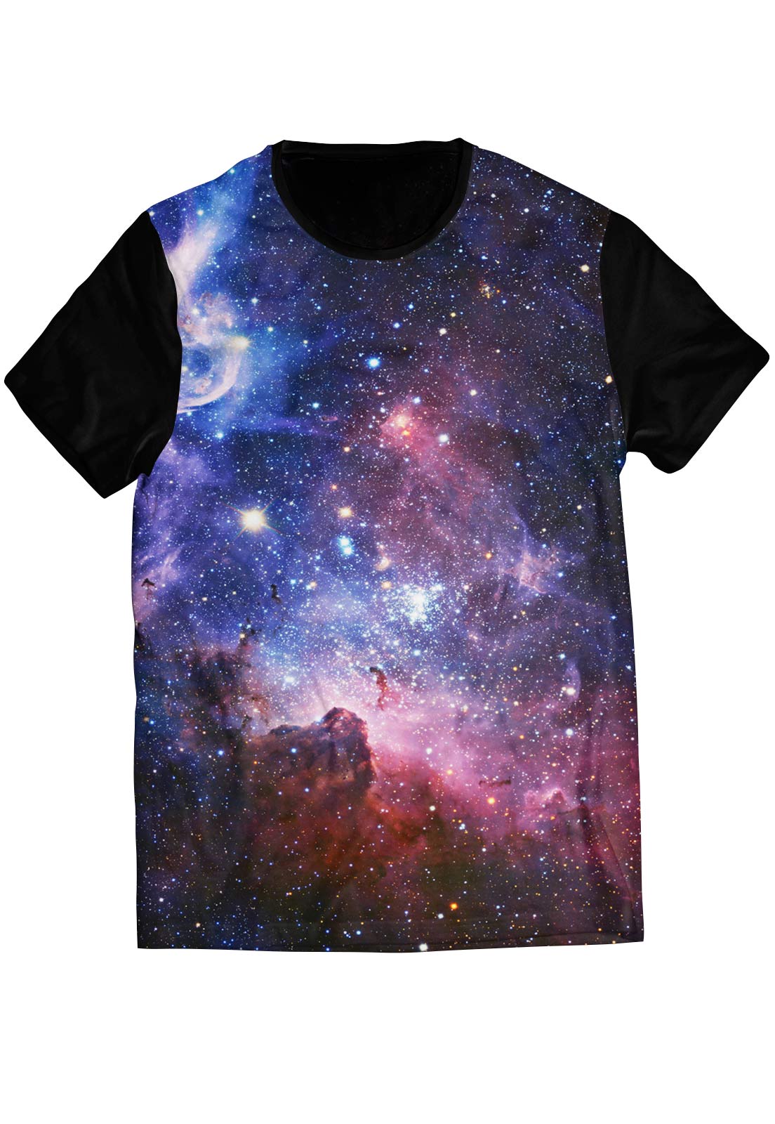 Camiseta Galaxy ElephunK Estampada Espaço Universo Preta