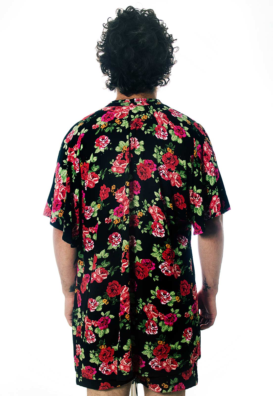 Cardigan Kimono Floral Escuro Estampado ElephunK Portland Feminino Masculino Moda Vermelho