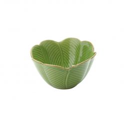 Centro de mesa 16 cm de cerâmica verde Banana Leaf Lyor - L4134