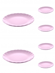 Jogo 6 pratos 19 cm para sobremesa de cerâmica Bergama Plum Wolff - 17530