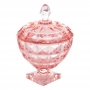 Bomboniere 24 cm de cristal rose com pé e tampa Diamant Wolff - 27698