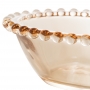 Jogo 4 bowls 12 cm para sobremesa de cristal âmbar coração Pearl Wolff - 28397