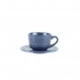 Jogo 4 xícaras 80ml para café de porcelana azul com pires Grace Wolff - 17564