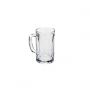 Jogo 6 Canecas 400ml para chopp e cerveja de vidro transparente com alça Faces Lyor - C7473